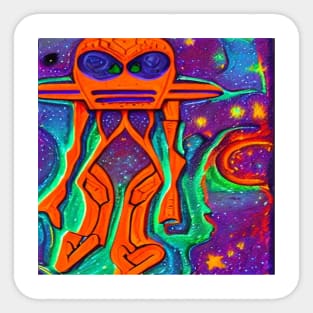 Alien Extraterrestrial Art Sticker